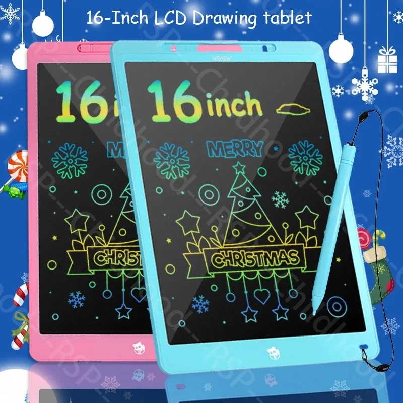 16-Zoll-LCD-Schreibtablett, großes elektronisches Farbzeichnungsbrett, löschbarer Bildschirm, perfektes Lernspielzeug, Geburtstag, Weihnachten, Geschenk