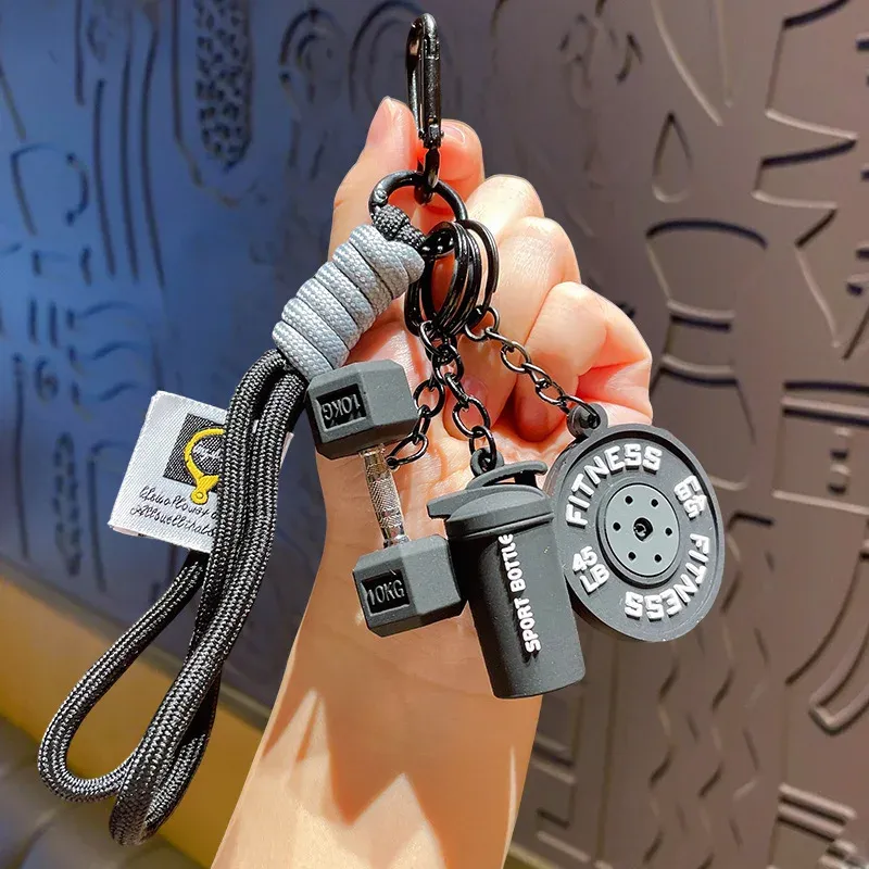 Dopamin Langhantelplatten Schlüsselanhänger Kettlebell INS Simulation Hanteln Schlüsselanhänger Abnehmbare kreative Fitness-Serie Anhänger Geschenke