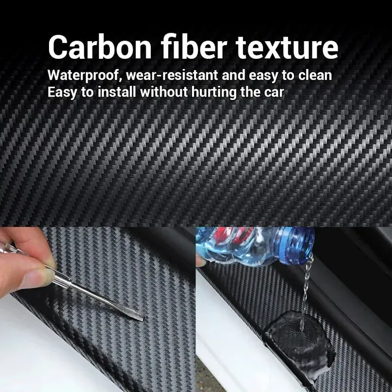 1-5m Nano-Kohlefaser Auto-Klebeband Aufkleber Türspiegel-Schutzstreifen Wasserdichter Klebstoff Schutzfolie DIY-Zubehör