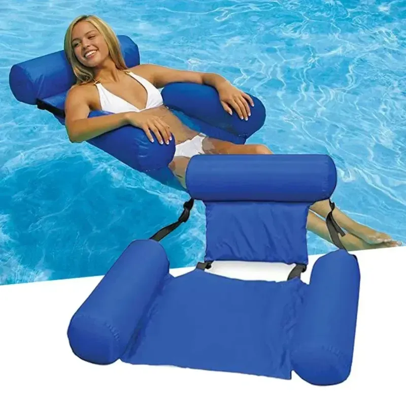 Faltbare schwimmende Wasserhängematte, Schwimmliege, aufblasbare Poolmatte, schwimmendes Liegebett, Schwimmluftmatratze, Poolzubehör