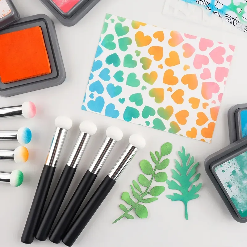 4 Teile/satz Mini Papier Pouncers Weiche Tinte Schwamm Applikatoren Für DIY Scrapbooking Direkte Tinte Auf Komplizierten Handwerk Projekte Leicht