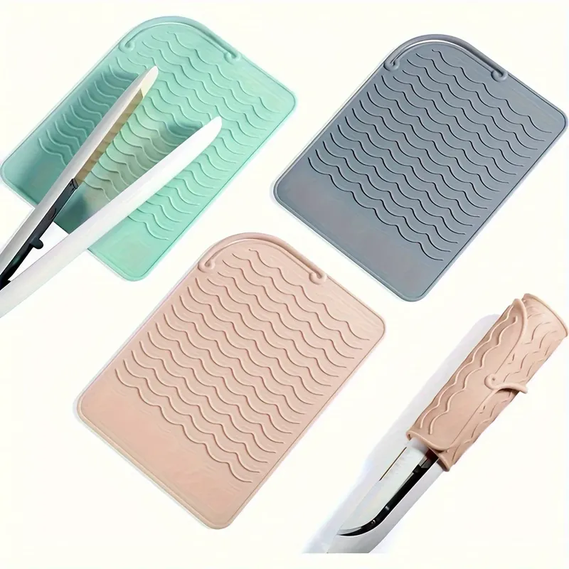 1 x hitzebeständige Silikon-Stylingmatte, tragbares Pad für Lockenstabs – langlebige Wärmeisolierung für Haarwerkzeuge
