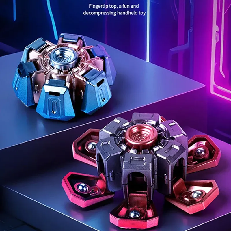 Kreative transformierbare Finger Mecha Fidget Spinner Tech ästhetische mechanische Transformation Zappelspielzeug für Kinder Geschenk