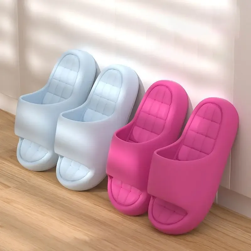 Unisex Badezimmer Hausschuhe Wolke Kissen Rutschen Sommer Flache Sandalen Dicke Plattform Schuhe Mann Innen Rutschfeste Paar Flip-Flops