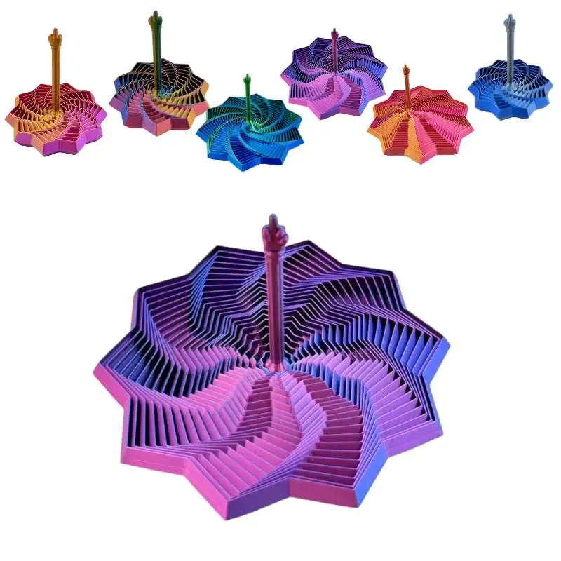 3D-Druck, erweitertes sensorisches Fidget-Sternmodell, visuelle Täuschung, Wabenwirbelnde Spirale, sternförmiges Spielzeug zur Stressabbau