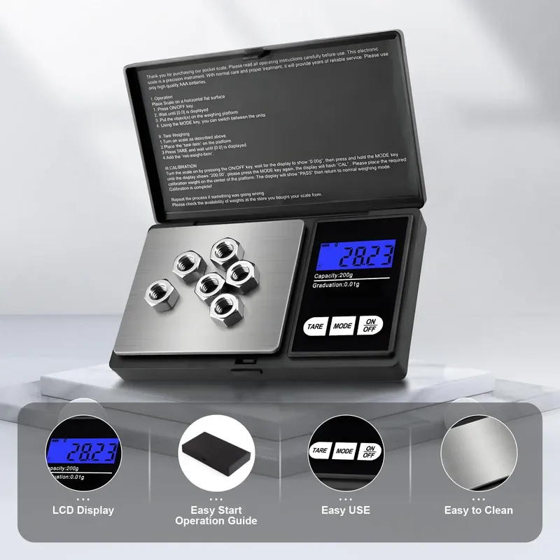 Mini-Digital-Taschenwaage, 0,01 g, hochpräziser Edelstahl, tragbar, für Schmuck, Gold, Gramm, Gewichtsbalance, elektronisches Waagenwerkzeug