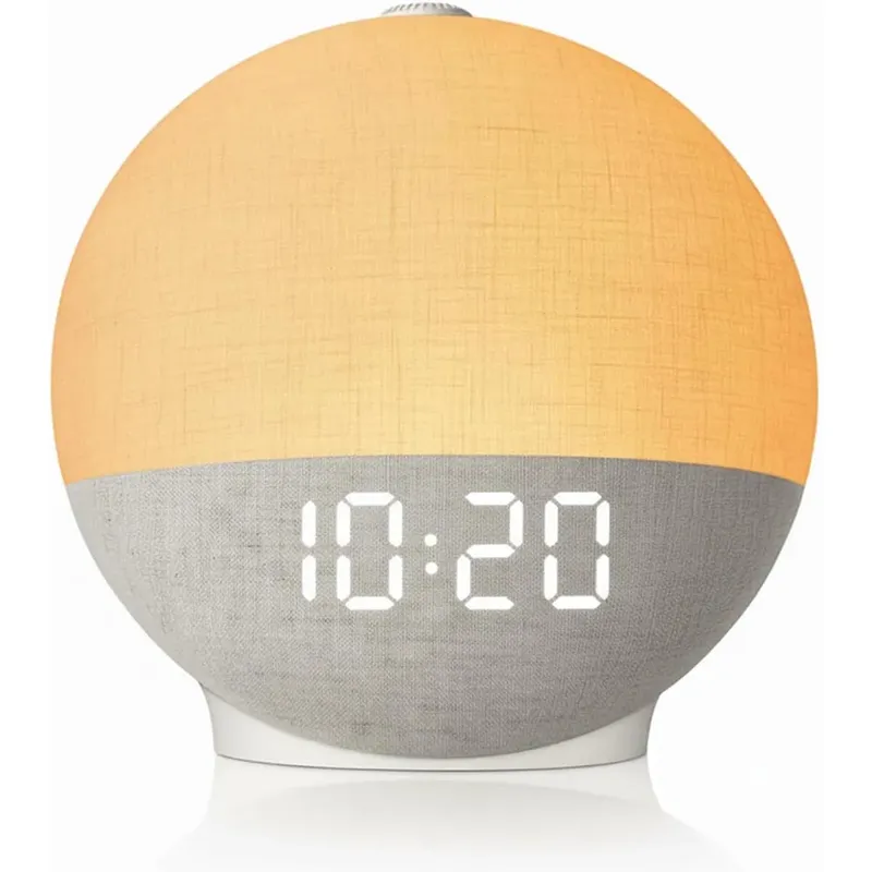 Wake Up Light Sonnenaufgang Wecker White Noise Sound Maschine Bluetooth Lautsprecher Farbwechsel Nachtlichter für Schlafzimmer Ideales Geschenk