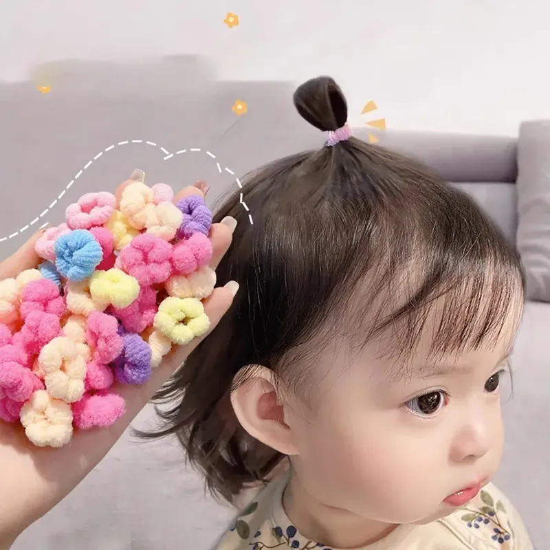 100-500 Stück Kinder elastische Haarbänder Mädchen bunte Haargummis Pferdeschwanzhalter Gummibänder Mini Scrunchie Haarschmuck