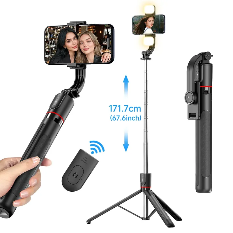 AXNEN F15 68-Zoll Selfie Stick Stativ mit Wireless Fernbedienung, Verstellbare Handyhalterung für iPhone Android, Perfekt für Vlogs und Aufnahmen