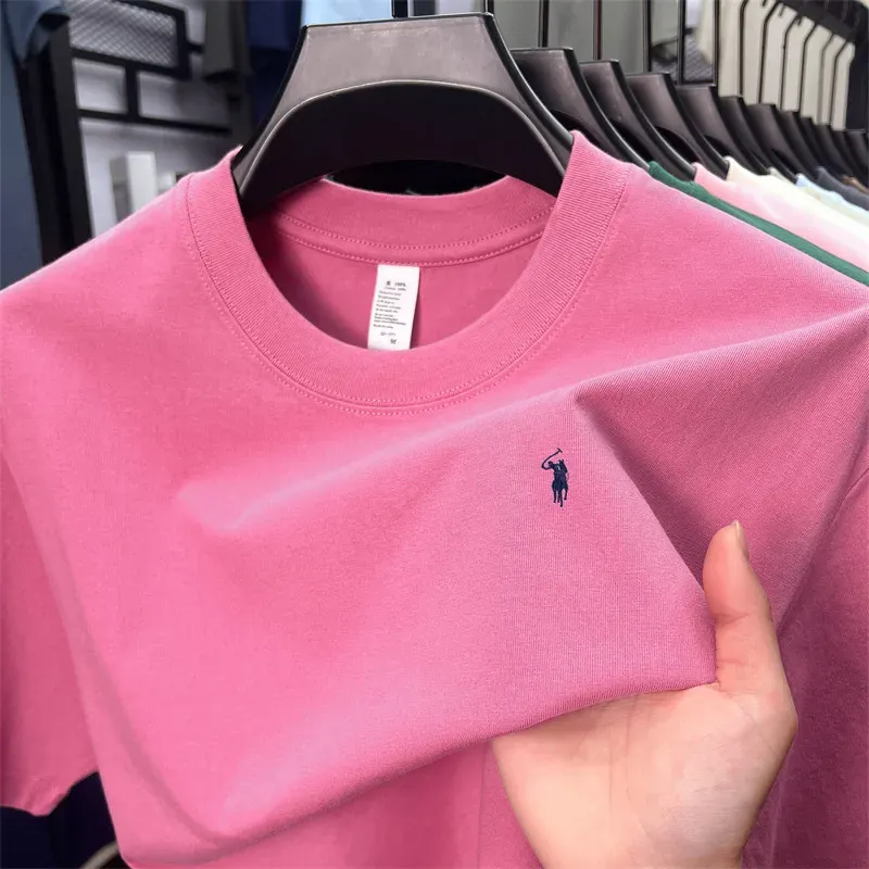 100 % Baumwolle, atmungsaktives Kurzarm-T-Shirt für Herren, Sommermode, Luxusmarke, Golf Paul, Stickerei, lockeres, lässiges Rundhals-Top