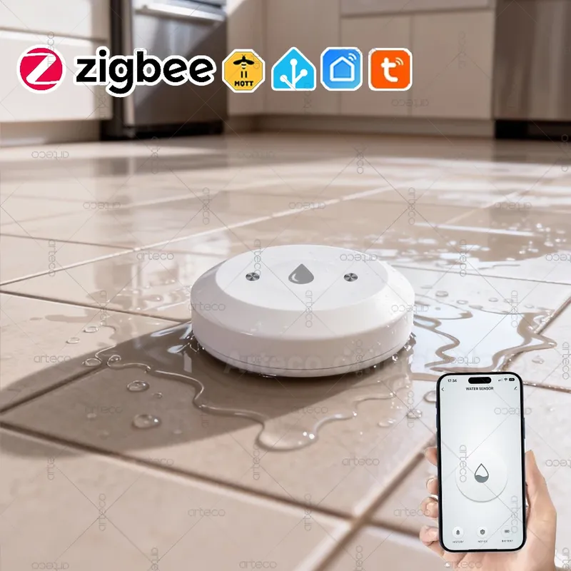 Tuya Smart Zigbee Wasser Sensor Flut Wasser Leckage Detektor App Remote Monitor Benötigen Gateway Unterstützung Home Assistent Zigbee2mqtt