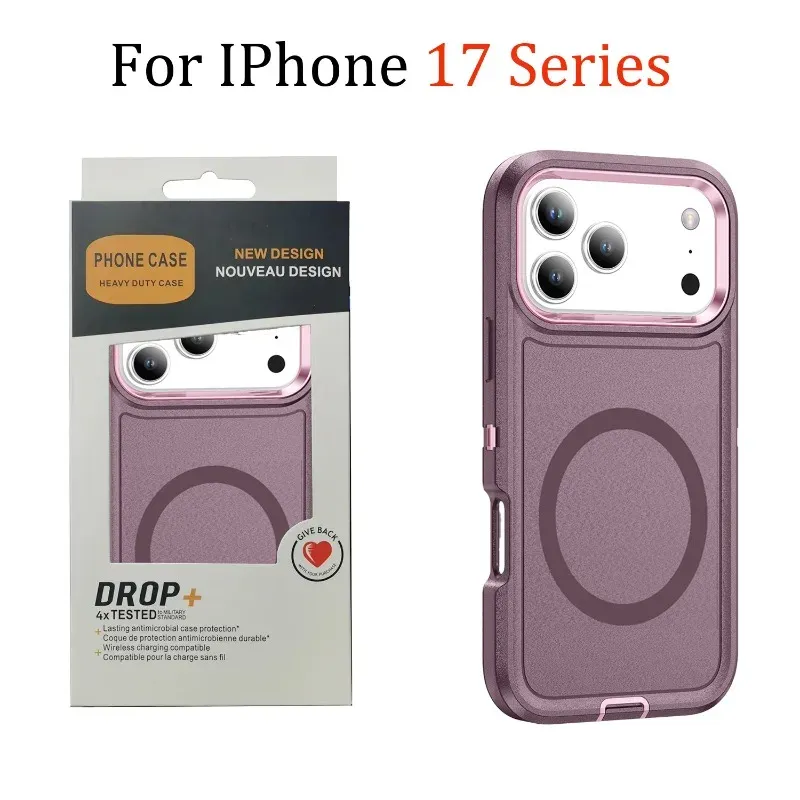 3in1 Heavy Military Otter Armor Box stoßfeste Handyhülle für iPhone 17 Air 16 15 14 Pro Max für Magsafe Wireless Charging Cover