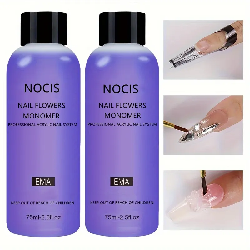 Professionelles Acryl-Nagelmonomer, 75 ml parfümfreies flüssiges Monomer für Acryl-Nagelverlängerung, Nagelsystem-Set in Salonqualität