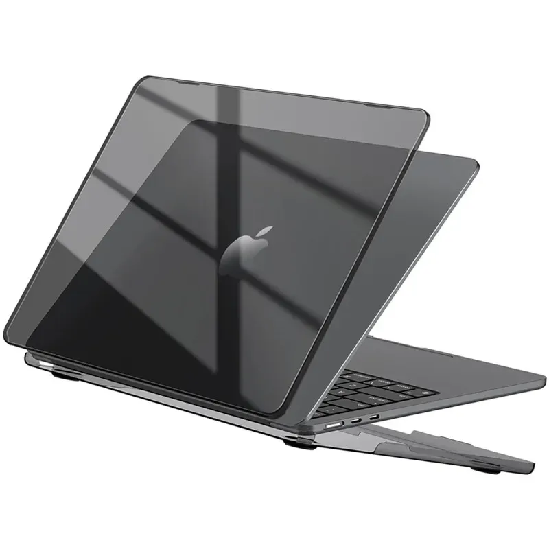 Kristallschwarze, klare Laptoptasche für MacBook Air 13,6 M4 15 M3 Hardcover für MacBook Pro 13 M1 Chip M2 12 14 16 M5 Hard Sleeve