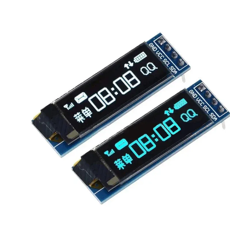 0,91 Zoll OLED I2C Display Modul SSD1306 128x32 Blau Weiß für Arduino Raspberry Pi ESP32 STM32 Mini Bildschirm TFT Alternative