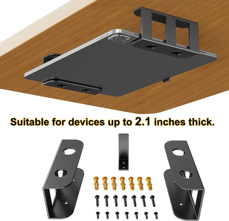 Unter dem Tisch Laptop-Aufbewahrungshalterung, kreatives Metalltablett, Tablet-Ständer, unsichtbare Aufbewahrung, Hickness 2,1 Zoll, für MacBook, für verschiedene Tische
