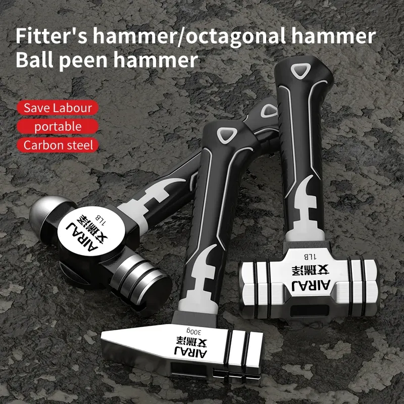 Kleiner Hammer, Mini-Klauenhammer, Kopfmonteurhammer, achteckiger Hammer, multifunktionaler integrierter Nagelhammer, Nagelhammer, Holzbearbeitung