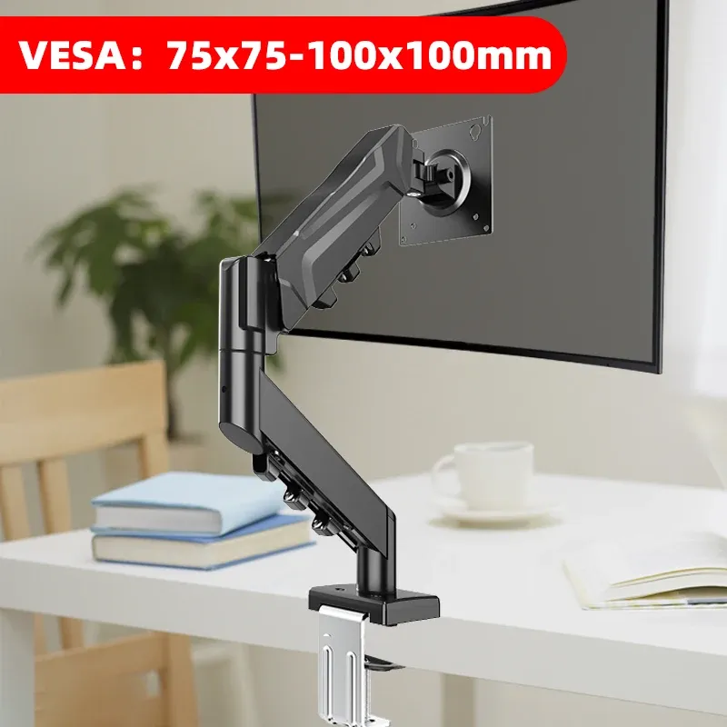 Einzelne Monitorhalterung für Bildschirme, VESA bis zu 32 Zoll, Computerhalterung, verstellbarer Displayarm, Tablet-Halter, Desktop-Klemmständer
