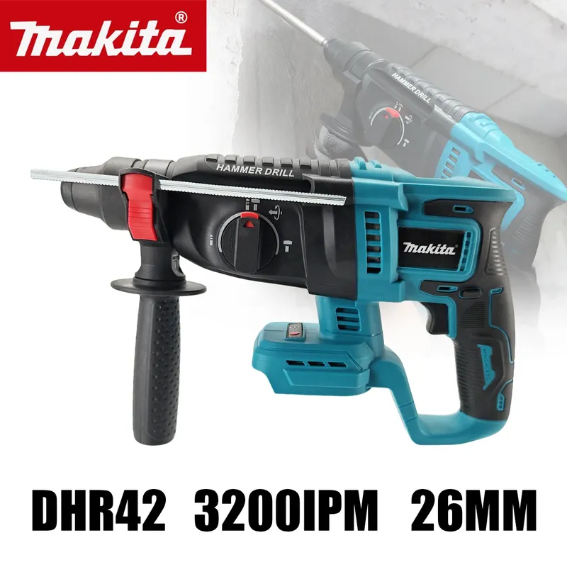 Makita DHR42 26mm Bürstenloser Akku-Bohrhammer 3200IPM Multifunktionaler Elektrischer Schlagbohrer Elektrowerkzeug