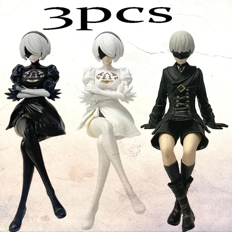 Auf Lager: 13–15 cm schwarz-weiße brandneue Figur, PVcSitting Pose-Modell, Geschenkspielzeug in Sammlerqualität, Neujahrs- und Weihnachtsgeschenk