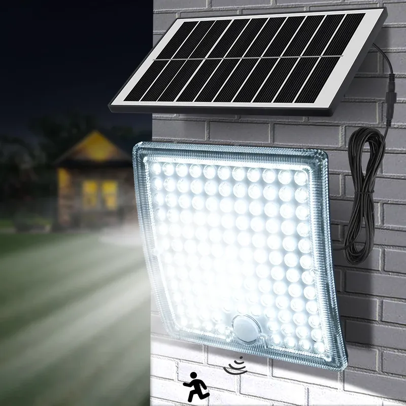 Solarleuchten 126/234 LEDs Solar-Sicherheitsleuchten für den Außenbereich, Garten, Bewegungsmelder, 3 Modi, wasserdicht, geteilte Solar-Flut-Wandleuchten