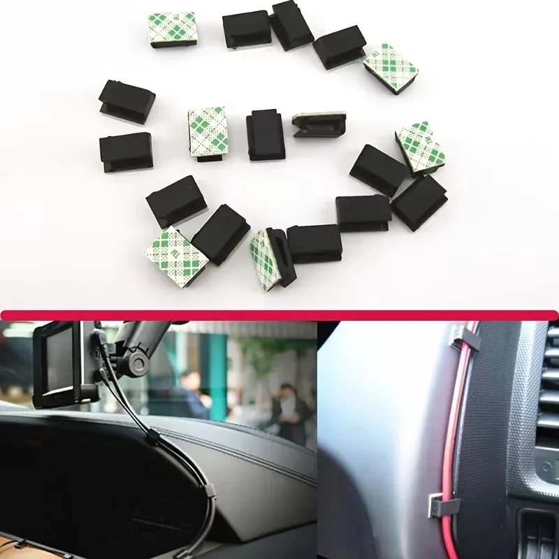 20 Stück Selbstklebende Kabelorganizer-Clips für Auto, Kabelaufwickler, Kabelhalter, Kabelmanagement, Schreibtisch-Kabelbinder