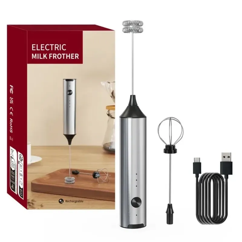 Kabelloser Elektrischer Mini-Milchaufschäumer, Tragbarer Kaffee-Schneebesen, Eierschläger, Mixer, Küchenrührer, Cappuccino-Kaffeebereiter