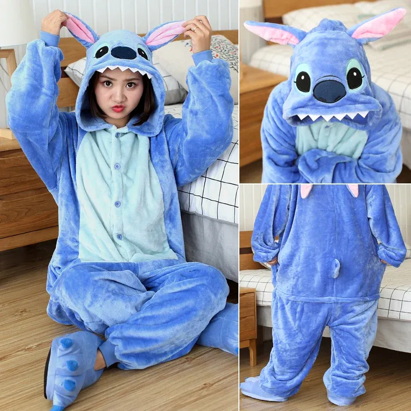 Lilo & Stitch Anime Cosplay Kostüme Frauen Männer Cartoon Overall Erwachsene Niedliche Kapuzenpyjamas Onesies Für Halloween Weihnachtsfeier