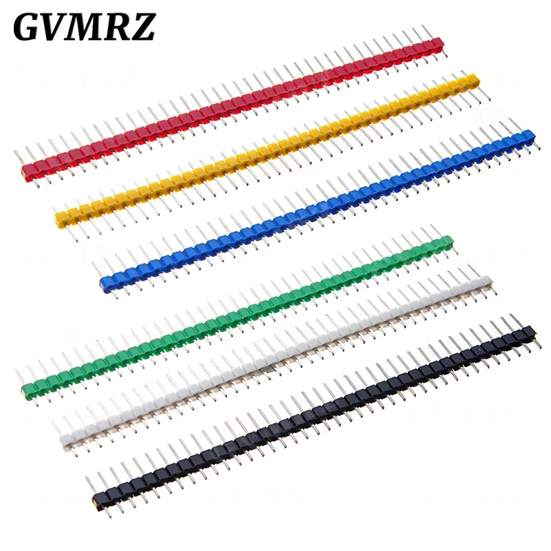 10PCS 1X40Pin Zerbrechliche Pin Header 2,54mm Einreihige Männliche Header Stecker PCB Pin Streifen für Arduino Gelb rot Weiß Schwarz