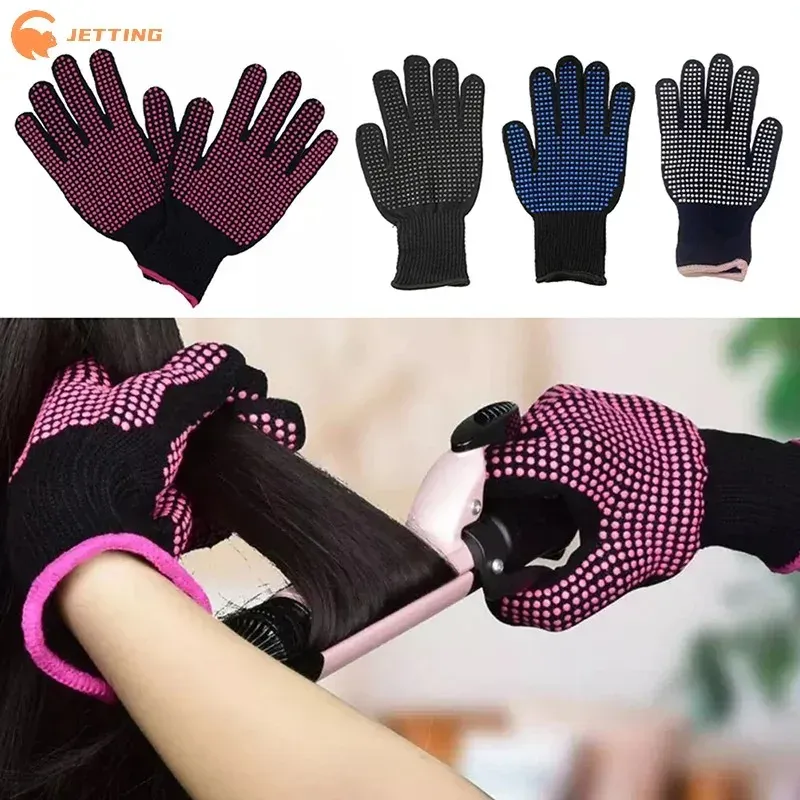1 Stück Friseur-Styling-Handschuh Doppelseitiger Haarglätter Dauerwellen-Lockenwickler Hitzebeständiger Fingerhandschuh