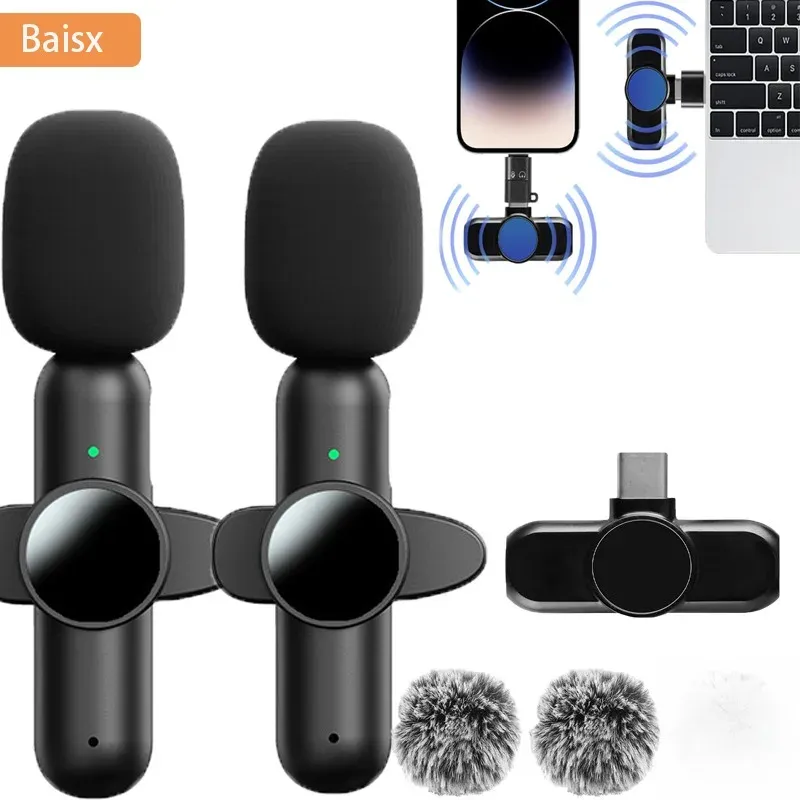 Kabelloses Lavalier-Mikrofon für iPhone iPad Drahtloses Mikrofon für Aufnahmen, Live-Streaming YouTube Facebook Geräuschunterdrückung Auto-Sync - 6.61 EUR