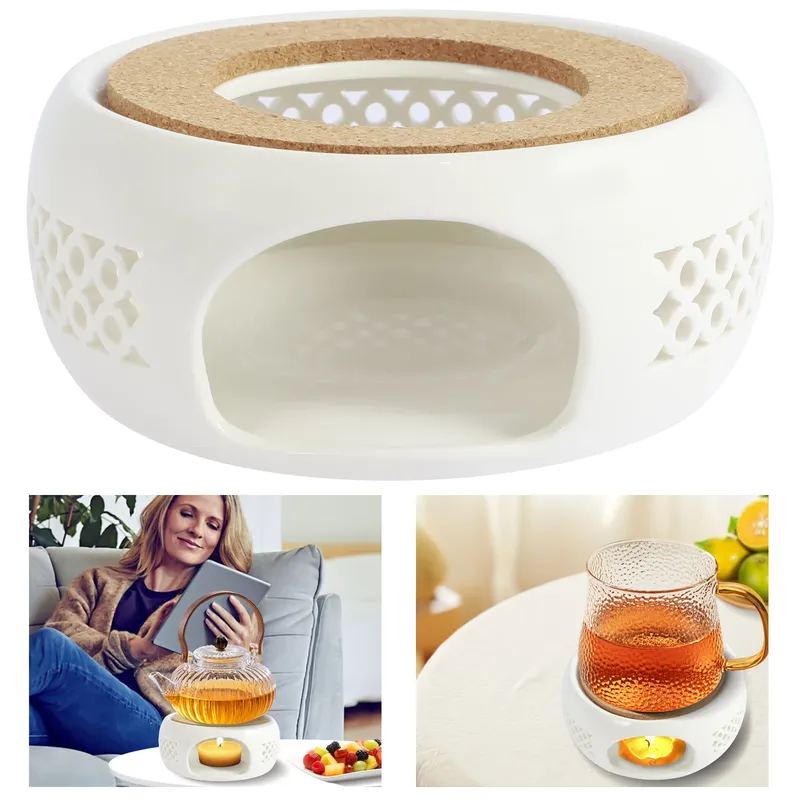 Keramik Teekanne Wärmer Halter Basis hohle Keramik Teekanne Heizung Basis praktische Tee Kaffee Wasser wärmer Kerze Heizung Basis halter
