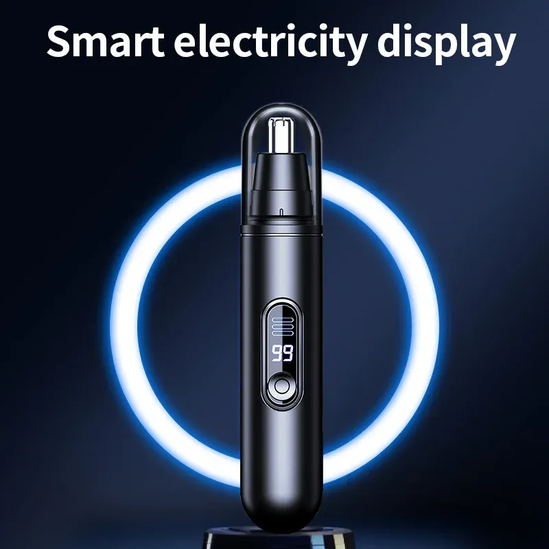 HOMEFISH Elektrischer Nasenhaartrimmer für Männer USB-Aufladbar Schmerzloser Nasen-Ohren-Augenbrauen-Haarentferner Tragbarer Mini-Trimmer