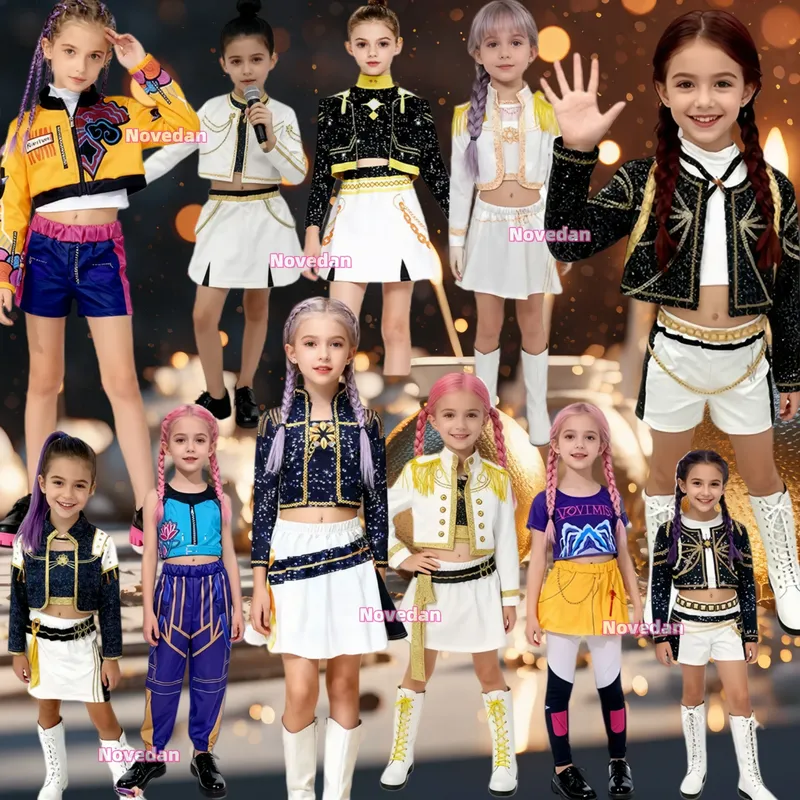 Anime Kinder K Pop Dämon Hunter Cosplay Rumi Zoey Mira Cosplay Anzug Kleidung Mädchen Disfraz Guerreras KPop Rummy Cosplay Kostüm