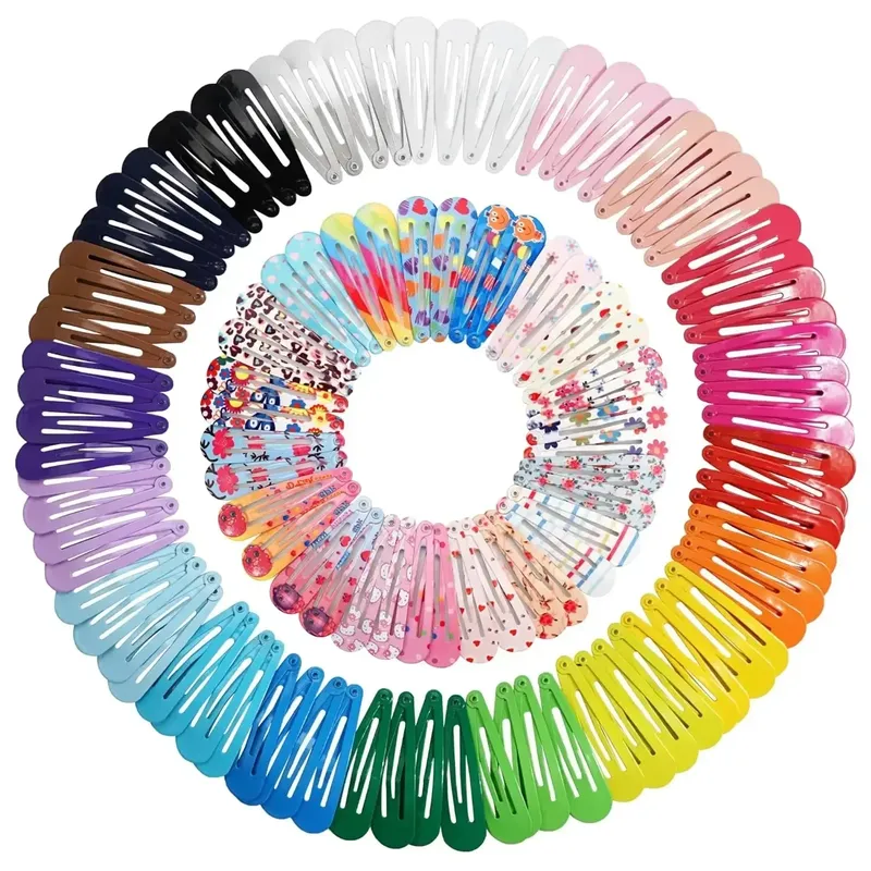 50 Stück Snap-Haarspangen, Bonbonfarben, glänzend, 5,1 cm, rutschfest, Metall-Haarnadeln, Clips, Haarspangen, Zubehör für Babys, Mädchen, Kleinkinder