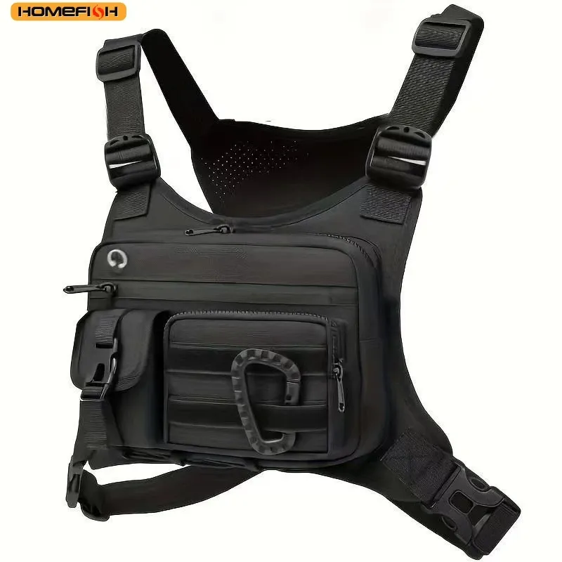 HOMEFISH Outdoor-Brusttasche für Damen und Herren, taktische Weste zum Laufen, Radfahren, EDC-Brusttasche für Sport und Training
