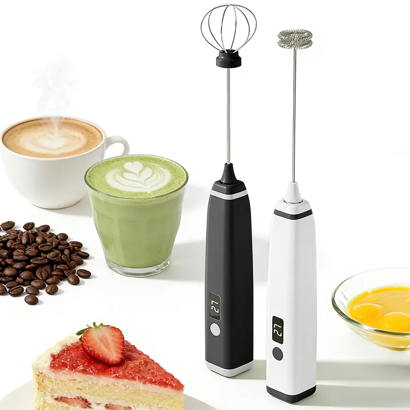 Kabelloser Handmilchaufschäumer für Camping, Kaffeeaufschäumer, wiederaufladbar, elektrischer Schneebesen, Getränkemixer, Schaumbereiter