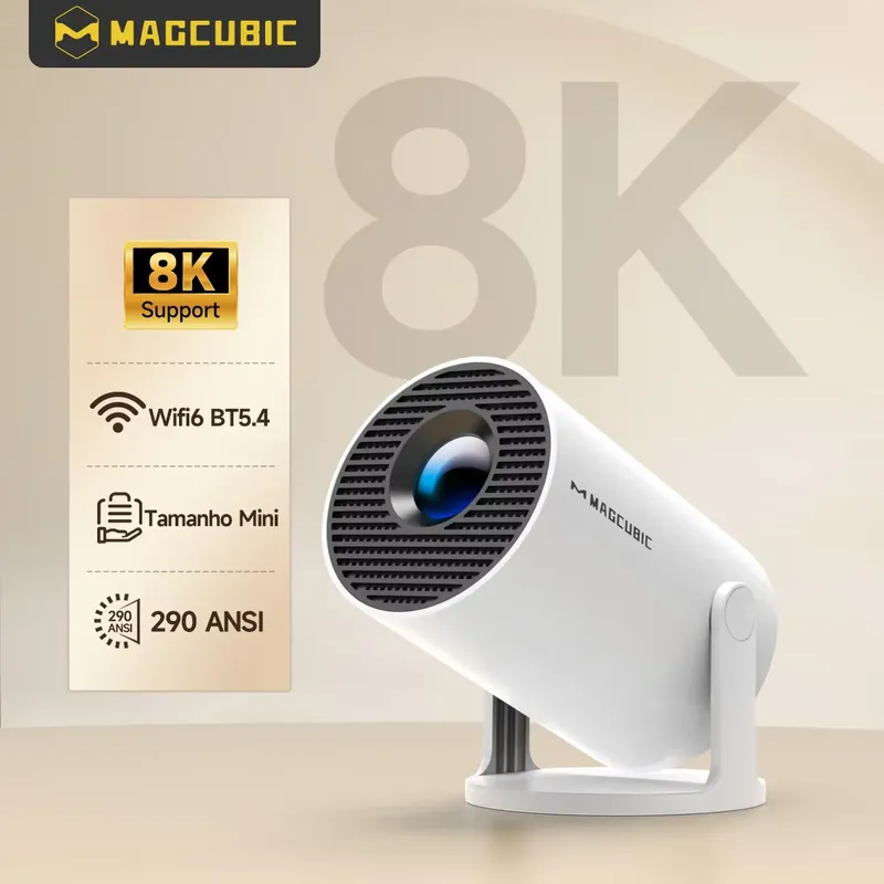 Magcubic Projektor HY300 Pro Android 14 8K Dual Wifi6 290ANSI Allwinner H726 BT5.4 1080P 1280*720P Heimkino Outdoor Projetor