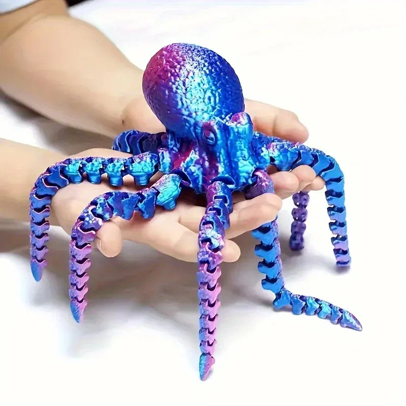 3D-gedruckte Oktopus-Figur – Design mit flexiblen Gelenken, Schreibtischdekoration für Zuhause und Büro, ideales Geschenkspielzeug mit Ozeantier