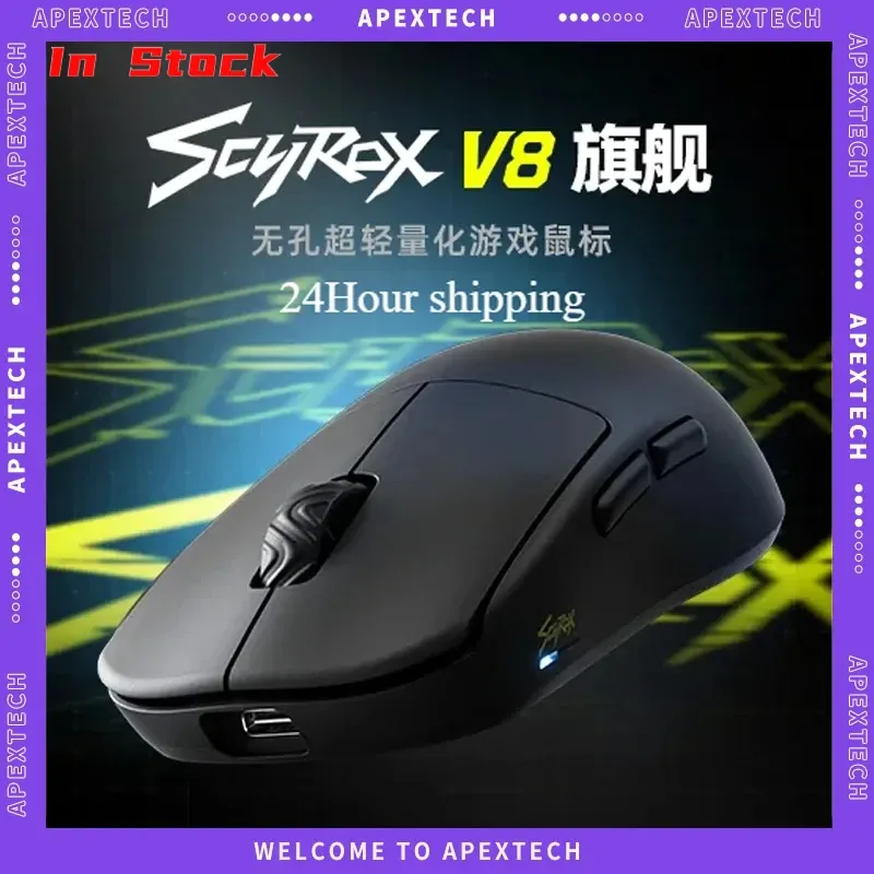 Scyrox V8 36g Ultraleichte Kabellose Gaming-Maus Tri-Mode 30000DPI PAW3950 Sensor RGB Makro FPS E-Sports Leichtgewichtige Maus Geschenke