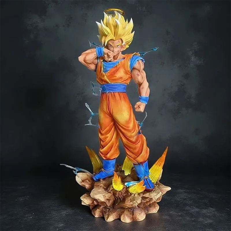 Dragon Ball Z Son Goku Ssj2 Figur Led Basis Super Saiyajin 2 Goku PVC Action-figuren 33 cm/12,2 zoll Sammlung Modell Spielzeug Geschenke