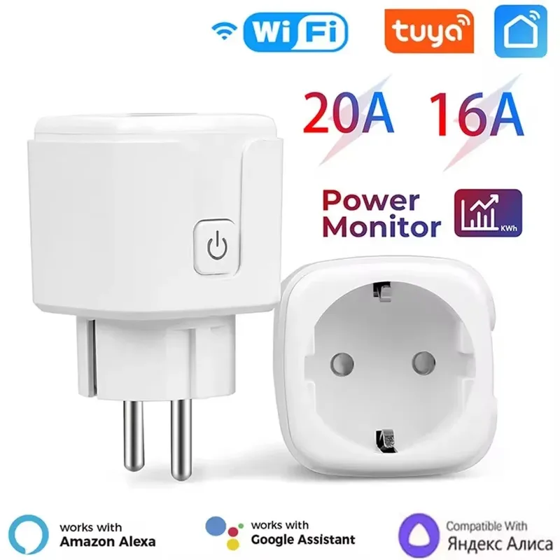 Tuya Smart Steckdose EU16A/20A Wifi Smart Plug Mit Power Überwachung Smart Leben APP Fernbedienung Unterstützung Google Assistent alexa