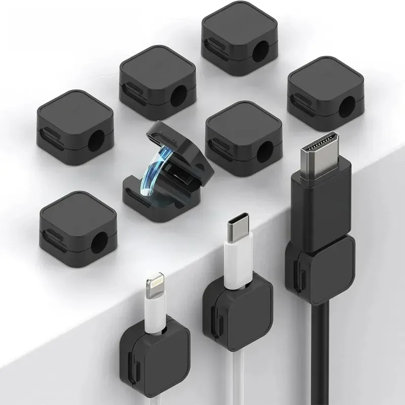 Verstellbarer Kabelbaumfixierer vom Typ Kabelklemme. Geeignet für Heimbüros und klebrige Aufbewahrungseinheiten für den Desktop-Management.
