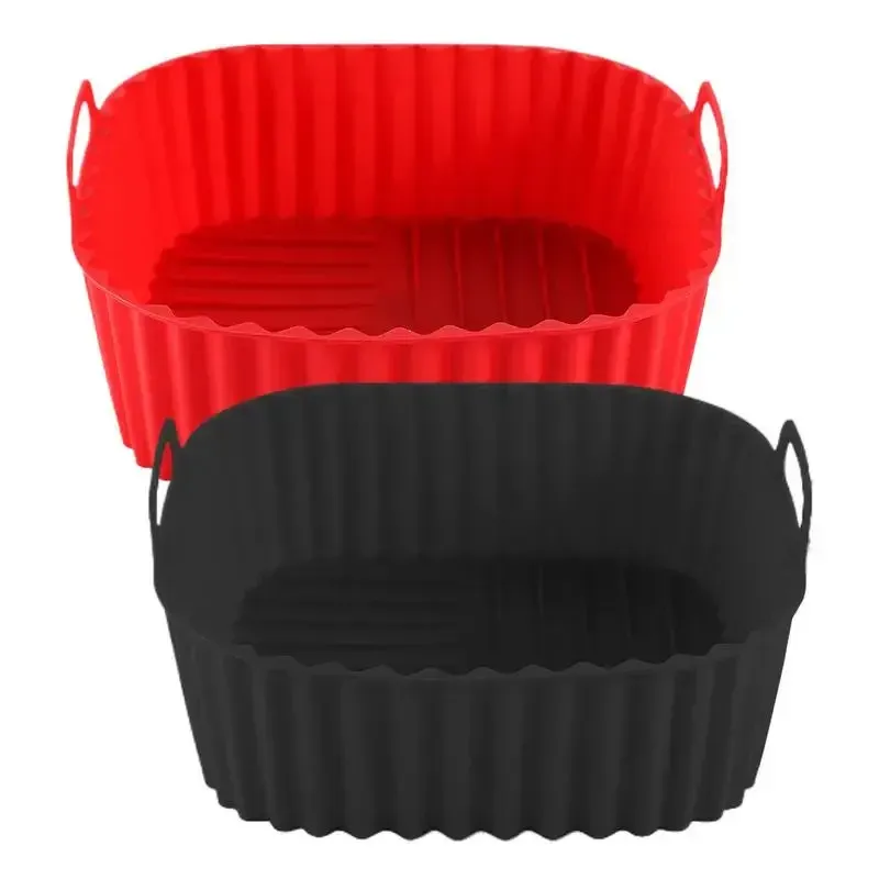 Silikon Air Fryer Liner Topf Platz Airfryer Korb Platte Kochen Gadgets Wiederverwendbare Antihaft Pizza Pan Ofen Küche Zubehör