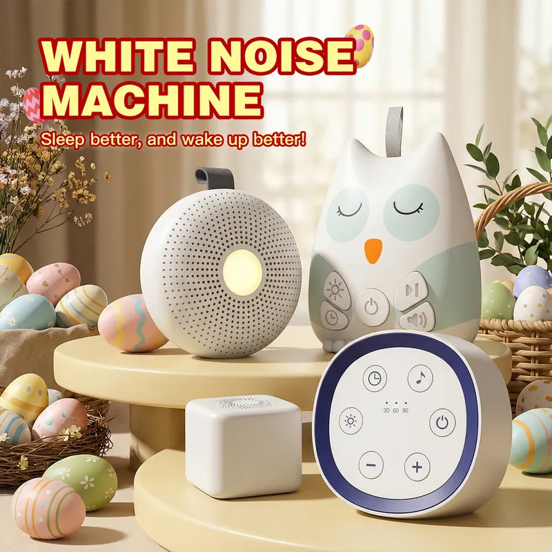 Tragbare Baby-White-Noise-Maschine mit Nachtlicht, beruhigenden Klängen, Timer, wiederaufladbarer Schlafhelfer für Kinder und Erwachsene, Ostergeschenke.