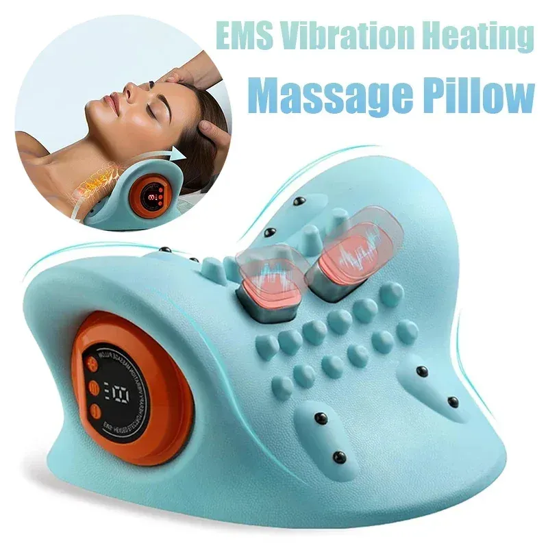 Elektrische Hals Zervikale Traktion Massagegerät Vibration Kneten Massage Kissen Ergonomische Kopf Kissen Hause Entspannen Werkzeug