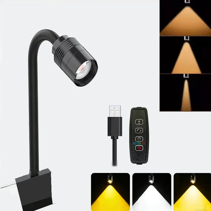 3 W südamerikanischer Aquarium-Scheinwerfer, 3-farbig, dimmbar, Zyklus-Timer, zoombare LED-Aquarium-Lampe für Aquascape Decor, Fokusbeleuchtung