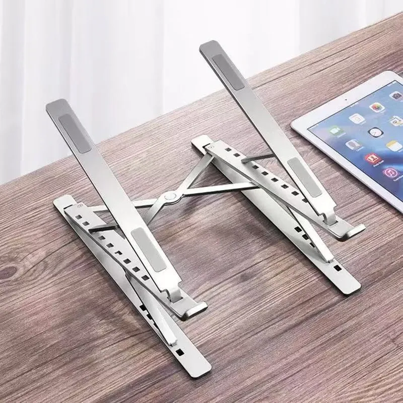 MacBook Laptop-Ständer, zusammenklappbar, verstellbar, Aluminium, für Computer, PC, Tablet-Ständer, Notebook-Tisch, Laptop-Halter, Wärmeableitung