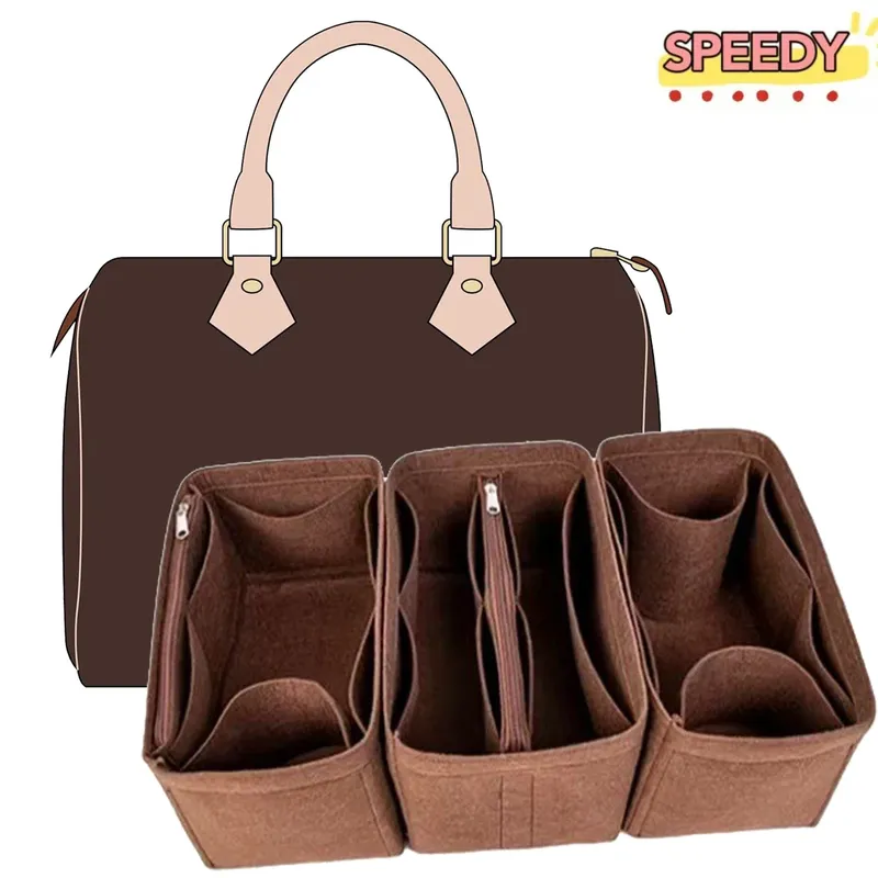 Abnehmbarer Filz-Geldbörsen-Einsatz-Organizer für luxuriöse Handtasche Speedy 25 30 35 Make-up-Tasche Shaper Liner Reise-Innentasche