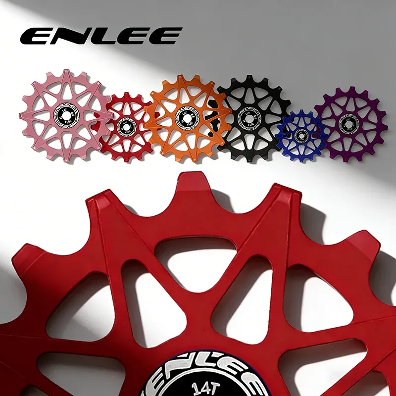 ENLEE Aluminiumlegierung Fahrrad Riemenscheibe 10T/12T/14T/16T Keramiklager Schaltwerk Stützrad rostfrei Fahrradführungsrad